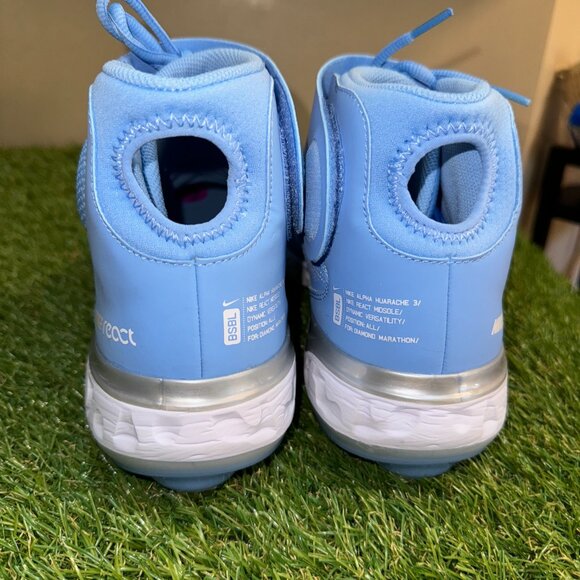 Nike Alpha Huarache Elite 3 Mid Metal Baseball Cleats UNC Men\'s Sz CZ6542-401 main image 6